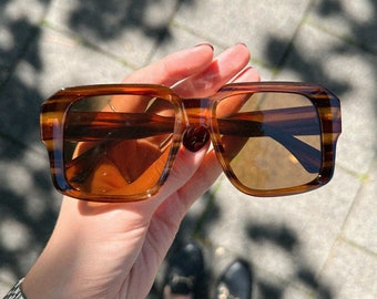 Oversized Retro Sunglasses | Vintage Sunglasses | Classic glasses for men & women | Brown