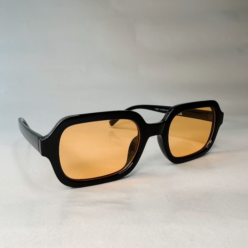 Retro sunglasses with colorful lenses Unisex sunglasses Festivals, parties, raves Pink and orange image 7