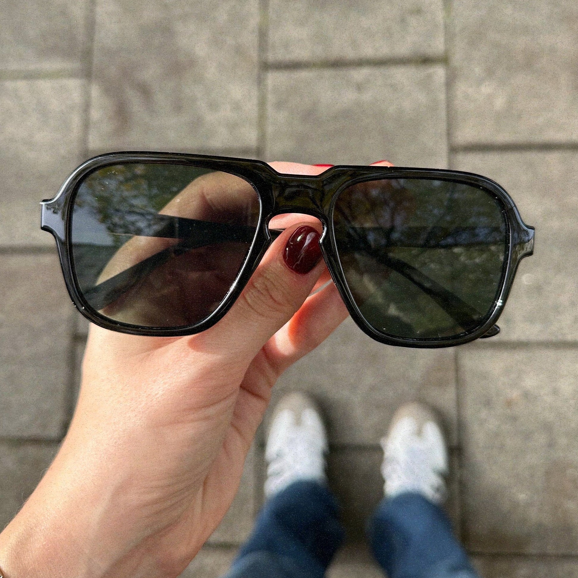 Occhiali Rotondi Finti Occhiali Da Vista Unisex Stile Vintage Montatura Rotonda Nera E Oro Lenti B 177858 - Foto 2