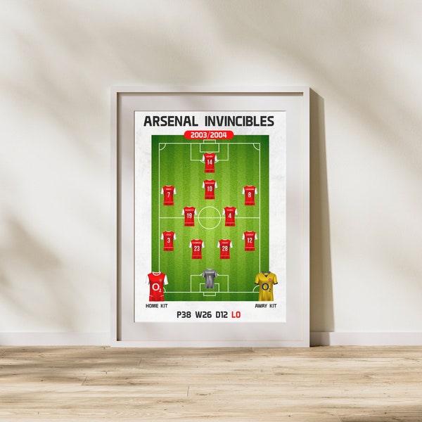 Arsenal Invincibles 2003/2004 Season ART PRINT Poster Arsenal Invincibles 2003/2004