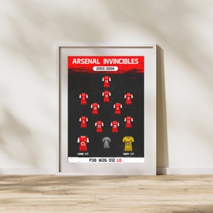 Arsenal Invincibles 2003/2004 Season ART PRINT Poster Arsenal Invincibles 2003/2004
