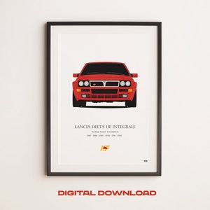 Digital Download - Lancia Delta HF Integrale Evo II Illustration - Custom Artwork