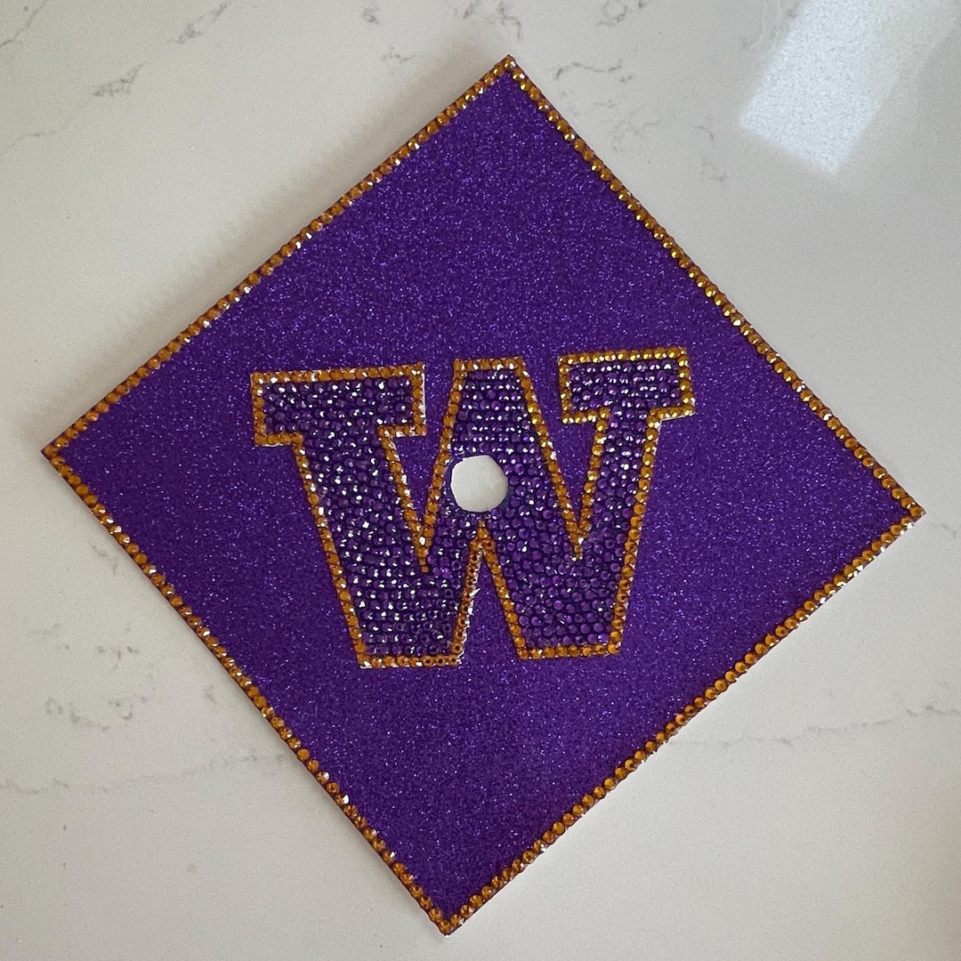 University of Washington Graduation Cap Topper Custom Topper Rhinestone ...