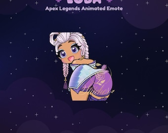 Loba Lunar Goddess Animated Twerk Emote | Apex Legends Dancing Sub Emote PNG | Fun Twitch Emote Download for Streamers | Cute Gamer Girl