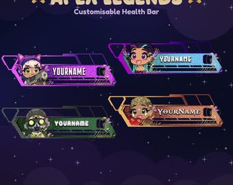 Apex Legends statische aanpasbare overlay gezondheidsbalk | Streamer, Streaming-items, Gaming, Emoji, Chibi, Discord, YouTube, Kick, Overlay