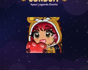 Apex Legends Conduit Lion Hearted Heart Twitch Emote | Streamer, Streaming Assets, Gaming, Emoji, Chibi, Discord, YouTube, Kick, Sticker