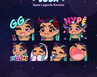 Apex Legends Loba Torrent Twitch Emote Pack | Streamer, Streaming Assets, Gaming, Emoji, Chibi, Discord, YouTube, Kick, Sticker, Bundle