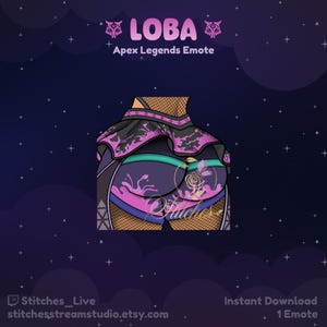 Apex Legends Loba Hell Bent Bottom Twitch Emote | Streamer, Streaming Assets, Gaming, Emoji, Chibi, Discord, YouTube, Kick, Sticker