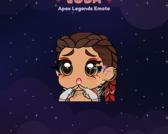 Apex Legends Loba Shy Twitch Emote | Streamer, Streaming Assets, Gaming, Emoji, Chibi, Discord, YouTube, Kick, Sticker