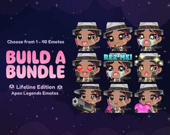 Apex Legends Lifeline Queenpin Build A Bundle Emotes | Streamer, Streaming Assets, Gaming, Emoji, Chibi, Discord, YouTube, Pack, Sticker