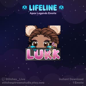 Apex Legends Lifeline My Wave Lurk Twitch Emote | Streamer, Streaming Assets, Gaming, Emoji, Chibi, Discord, YouTube, Kick, Sticker