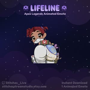 Apex Legends Lifeline Shinobi Surgeon Twerk Animated Twitch Emote | Streaming-items, gaming, Chibi, Discord, YouTube, Sticker, Bottom Shake