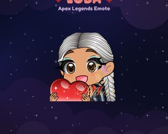 Apex Legends Loba Self Reflection Heart Twitch Emote | Streamer, Streaming Assets, Gaming, Emoji, Chibi, Discord, YouTube, Kick, Sticker