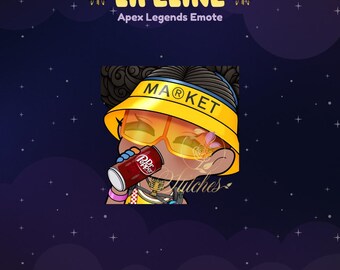 Apex Legends Lifeline Mic Check Dr Pepper Twitch Emote | Streamer, Streaming Assets, Gaming, Emoji, Chibi, Discord, YouTube, Kick, Sticker