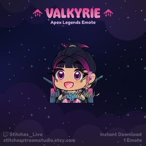 Apex Legends Valkyrie Florescent Tech Twitch Emote | Streamer, Streaming Assets, Gaming, Emoji, Chibi, Discord, YouTube, Kick, Sticker