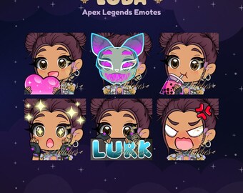 Apex Legends Loba Demon Claws Twitch Emote Pack | Streamer, Streamingresurser, Gaming, Emoji, Chibi, Discord, YouTube, Kick, Klistermärke, Paket