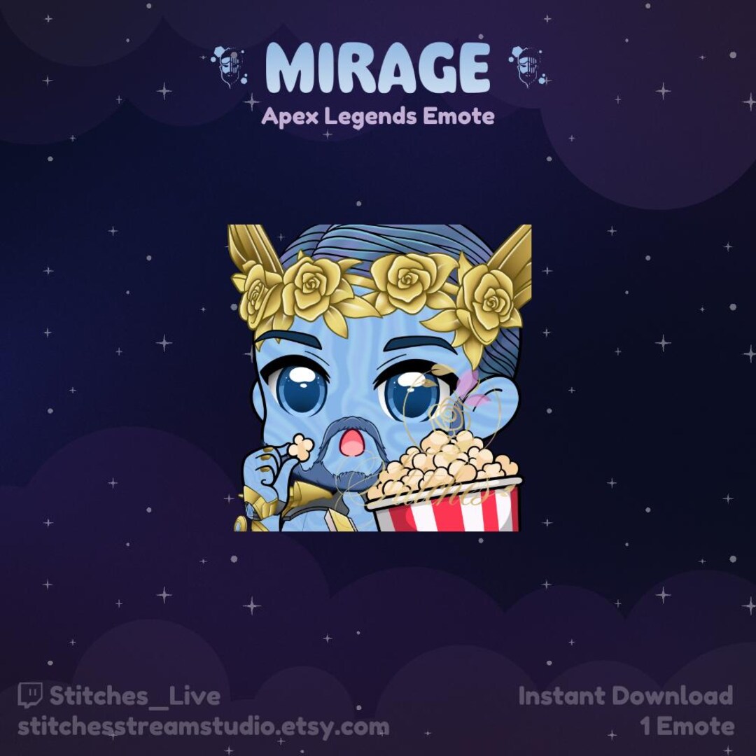 Apex Legends Mirage Adonis Tier 2 Popcorn Twitch Emote | Streaming ...