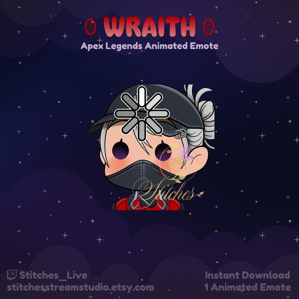 Apex Legends Wraith Street Smart Loading Animated Twitch Emote | Streamer, Streaming Assets, Gaming, Emoji, Chibi, Discord, YouTube, Sticker