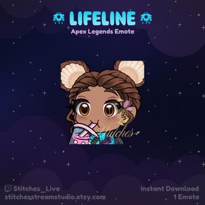 Apex Legends Lifeline My Wave Boba Twitch Emote | Streamer, Streaming Assets, Gaming, Emoji, Chibi, Discord, YouTube, Kick, Sticker