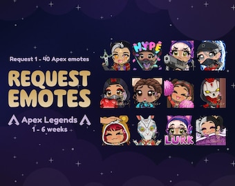 Apex Legends Request Emotes | Streamer, Streaming Assets, Gaming, Emoji, Chibi, Discord, YouTube, Pack, Sticker, Chibi, Kawaii, Bundle, Pack