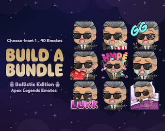 Apex Legends Ballistic Earl Grey Build A Bundle Emotes | Streamer, Streaming Assets, Gaming, Emoji, Chibi, Discord, YouTube, Pack, Sticker