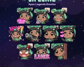 Apex Legends Lifeline Pirate Queen Twitch Emote Pack | Streamer, Streaming Assets, Gaming, Emoji, Chibi, Discord, YouTube, Sticker, Bundle