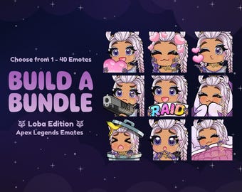 Apex Legends Loba Lunar Goddess Build A Bundle Emotes | Streamer, Streaming Assets, Gaming, Emoji, Chibi, Discord, YouTube, Pack, Sticker