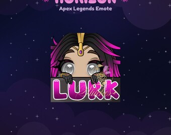 Gesto de Twitch Super Massive Lurk de Apex Legends Horizon/transmisor, recursos de transmisión, juegos, emoji, chibi, Discord, YouTube, patada, calcomanía