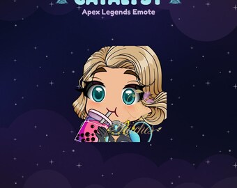 Apex Legends Catalyst Stellar Swimmer Boba Twitch Emote | Streamer, Streaming Assets, Gaming, Emoji, Chibi, Discord, YouTube, Sticker