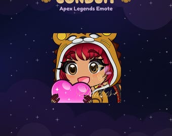 Apex Legends Conduit Lion Hearted Heart Twitch Emote | Streamer, Streaming Assets, Gaming, Emoji, Chibi, Discord, YouTube, Kick, Sticker