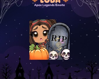 Apex Legends Halloween Loba Cherry Bomb RIP Twitch Emote | Streamer, Streaming Assets, Gaming, Emoji, Chibi, Discord, YouTube, Kick, Sticker