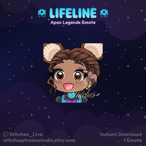 Apex Legends Lifeline My Wave Twitch Emote | Streamer, Streaming Assets, Gaming, Emoji, Chibi, Discord, YouTube, Kick, Sticker