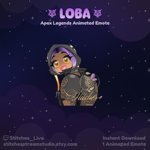 Apex Legends Loba Heat Shade Twerk Animated Twitch Emote | Streaming-items, gaming, Emoji, Chibi, Discord, YouTube, Sticker, Bottom Shake