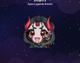 Apex Legends Ash Venom Blade Evil Twitch Emote | Streamer, Streaming Assets, Gaming, Emoji, Chibi, Discord, YouTube, Kick, Sticker
