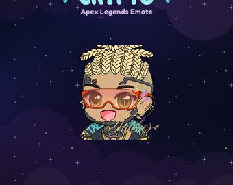 Apex Legends Crypto Hype Beast Twitch Emote | Streamer, Streaming Assets, Gaming, Emoji, Chibi, Discord, YouTube, Kick, Sticker