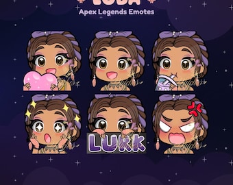 Apex Legends Loba Trouble In Paradise Twitch Emote Pack | Streamer, Streaming Assets, Gaming, Emoji, Chibi, Discord, YouTube, Kick, Sticker