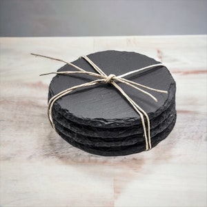 Blank slate coaster-Natural Black Slate Bild 2