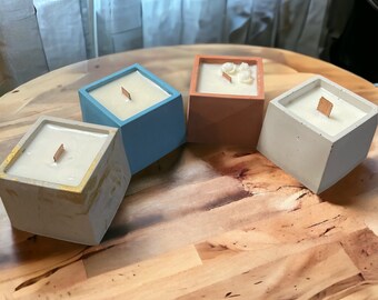 Concrete candle jars-Square or Wiggle-Empty vessels