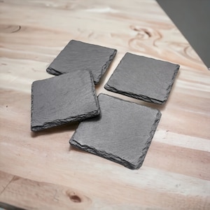 Blank slate coaster-Natural Black Slate Square