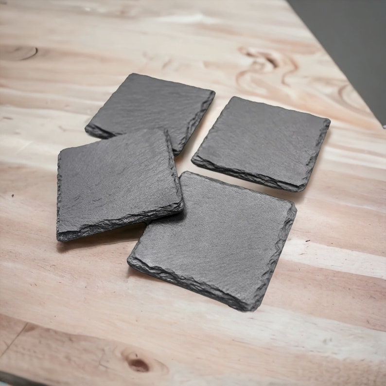 Blank slate coaster-Natural Black Slate Square