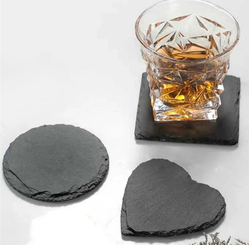 Blank slate coaster-Natural Black Slate Bild 8