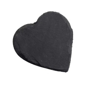 Blank slate coaster-Natural Black Slate Heart