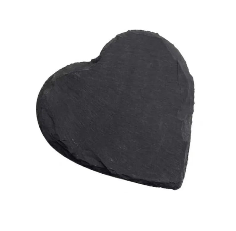 Blank slate coaster-Natural Black Slate Heart