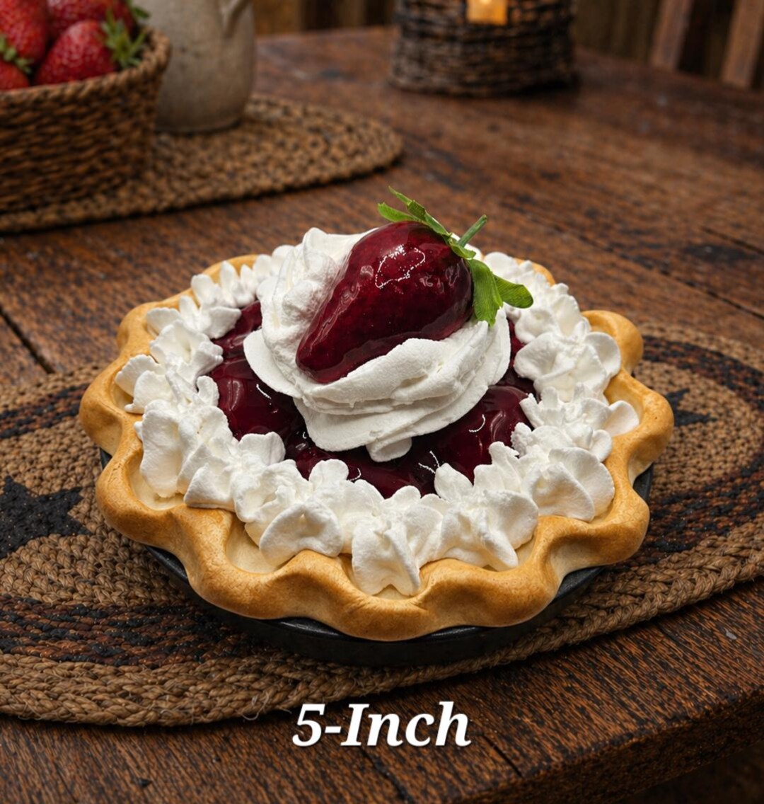 Fake Strawberry Pie, 5-inch, Realistic, Pie Prop, Kitchen Dessert Decor ...