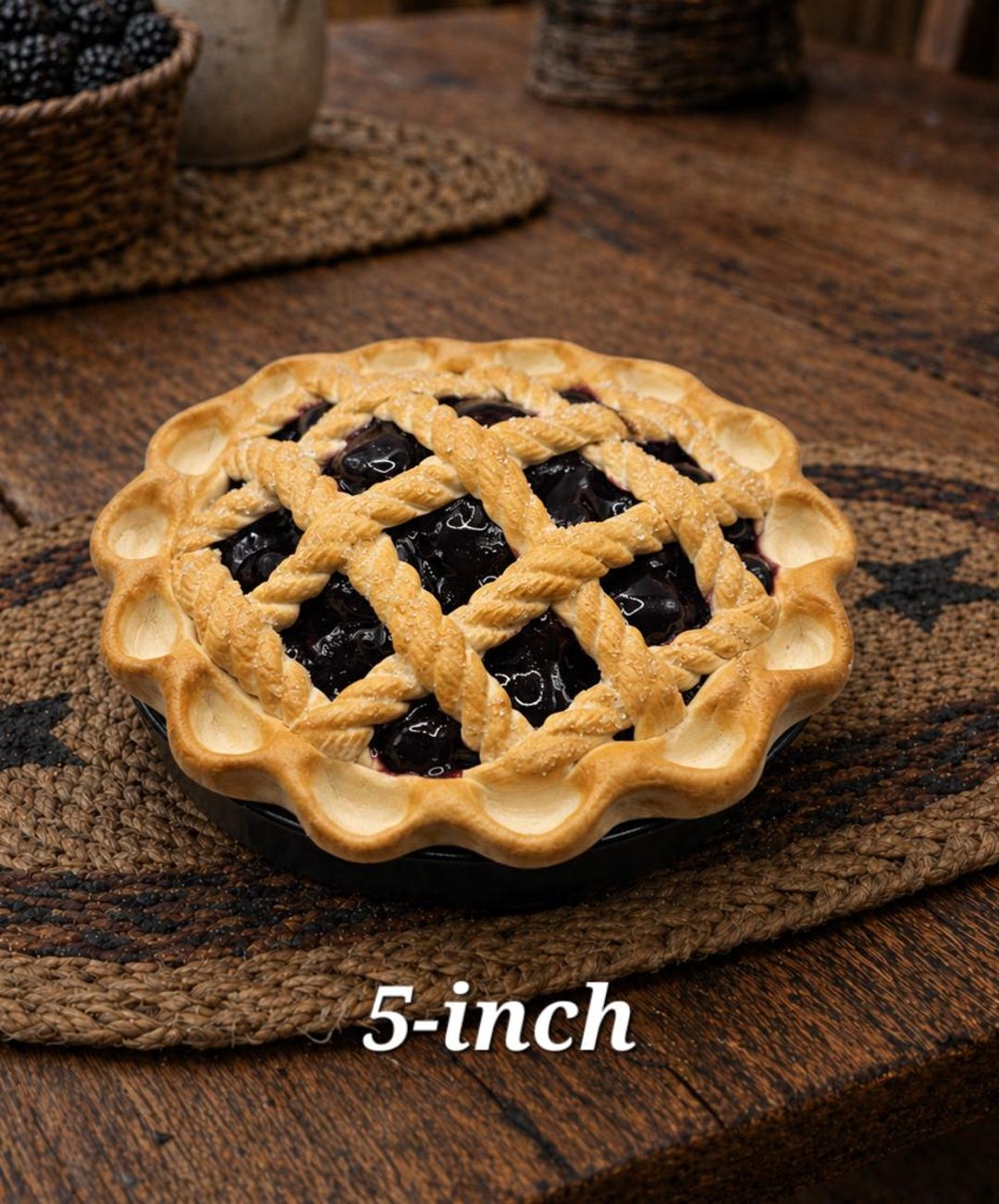 Fake Blackberry Pie, 5-inch, Realistic, Pie Prop, Kitchen Dessert Decor ...