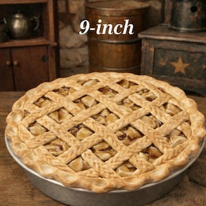 Fake Apple Pie, 9-inch, Sold Individually, Full Size, Realistic, Lattice Top, Pie Prop, Kitchen Dessert Decor, Fake Bake, Pie Sculpture