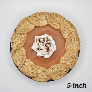 Fake Pumpkin Pie, 5-inch, Realistic, Pie Prop, Kitchen Dessert Decor, Fake Baked Goods, Pie Sculpture, Faux Food Art, Fall Pie Decor
