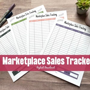 Sales Log Printable, Digital Download Sales Tracker, Facebook Marketplace sales Tracker, Buy Sell Trade Sales Log, Yearly Marketplace Sales