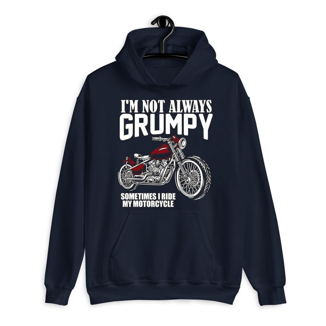 Grumpy Motorcycle Hoodie Motorbike Biker Hooded Sweatshirt - Etsy