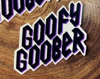 Silly Goober Rock Metal Grunge Title Only Hand-drawn Vinyl Waterproof Sticker, Kid TV Show Inspired Funny Meme Rock and Roll Emo Nostalgic
